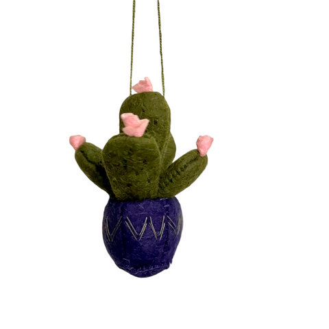 Handmade Felt Ornament - Prickly Pear Cactus