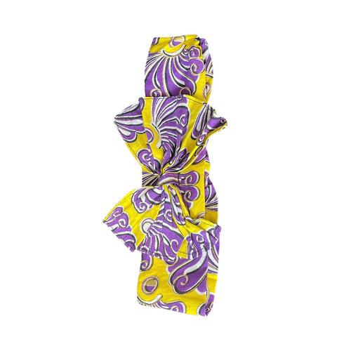 WRAPS Headbands (For a Cause) - Yellow/Purple Bow