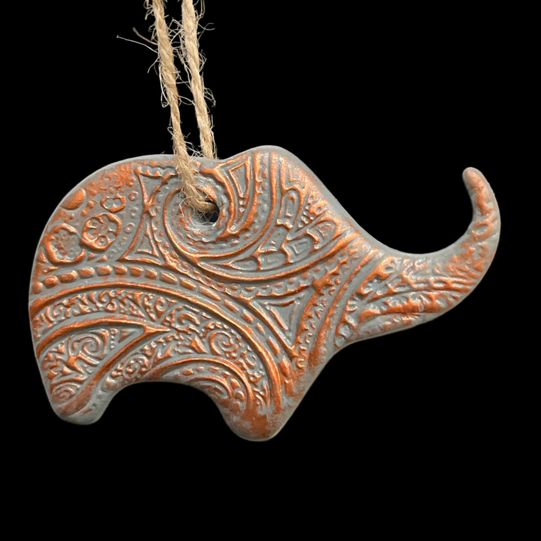 Embossed Clay Ornament - Elephant
