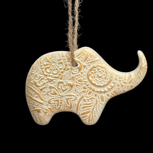 Embossed Clay Ornament - Elephant