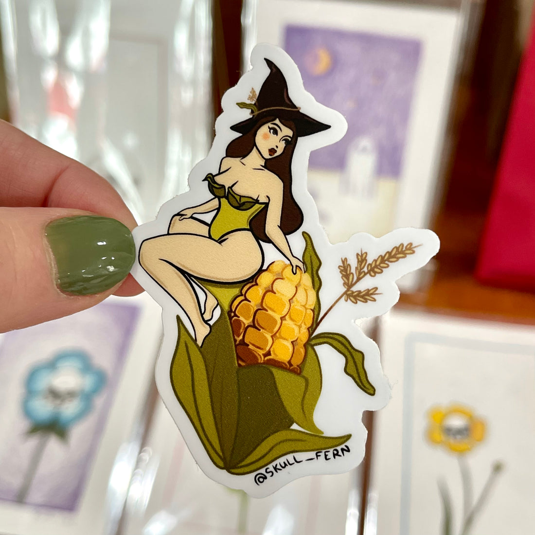 Vinyl Sticker - Corn Witch