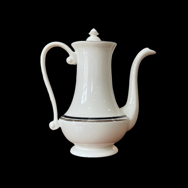 Vintage Teapot - White with Black/Gold Trim (Edgerton Solitaire)