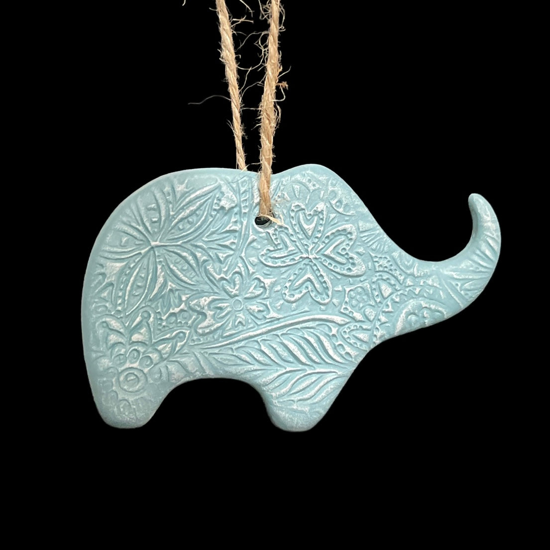 Embossed Clay Ornament - Elephant