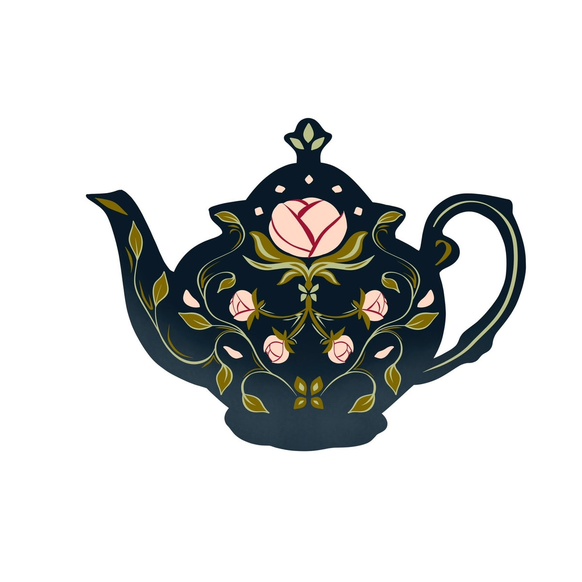 Vinyl Sticker - Folk Art Teapot