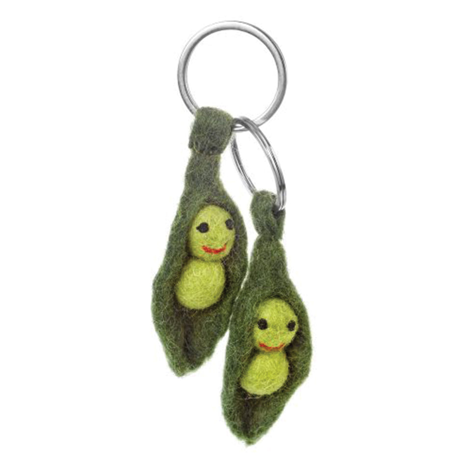 Handmade Felt Keyring - Peas in a Pod