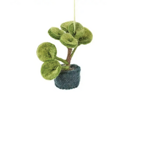 Handmade Felt Miniature Plant -  Pilea