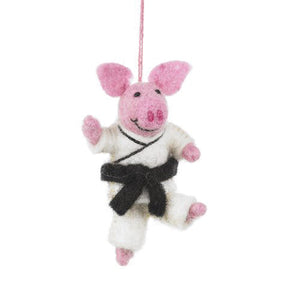 Handmade Felt Ornament - Pork Chop