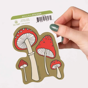 Vinyl Sticker - Red Mushrooms