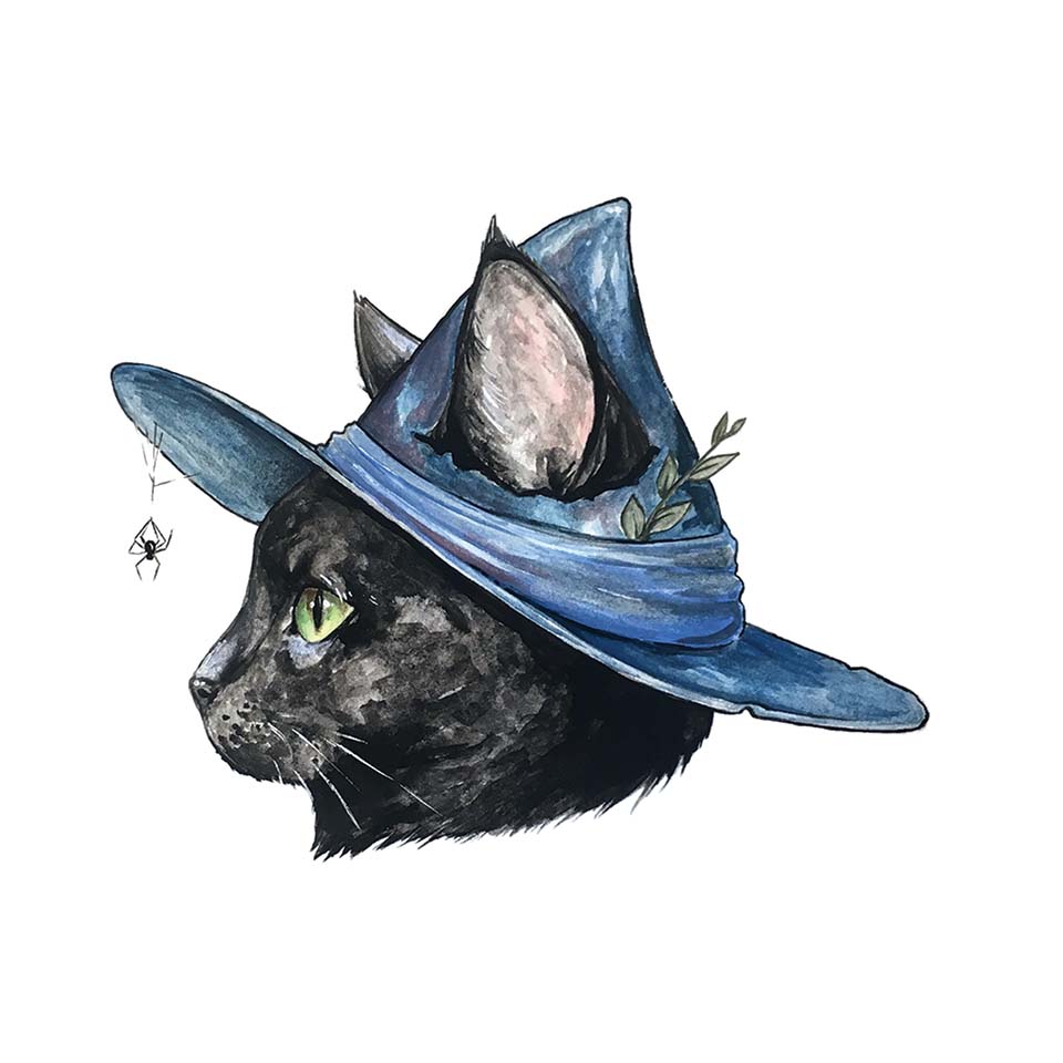 Vinyl Sticker - Witch Cat