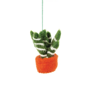 Handmade Felt Miniature Plant -  Zebra Aloe